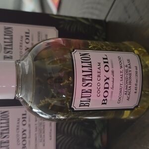 Blue stallion body oil